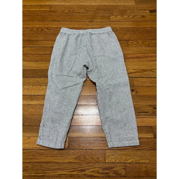 J. Crew Womens Capri Pants Size 6p Petite Gray White Striped Linen Cotton Beach - Picture 5 of 5